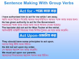 Sentence  Making With  Group Verbs