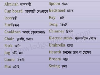 Vocabulary About Household Articles