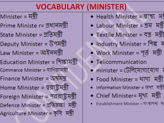 VOCABULARY ABOUT MINISTER